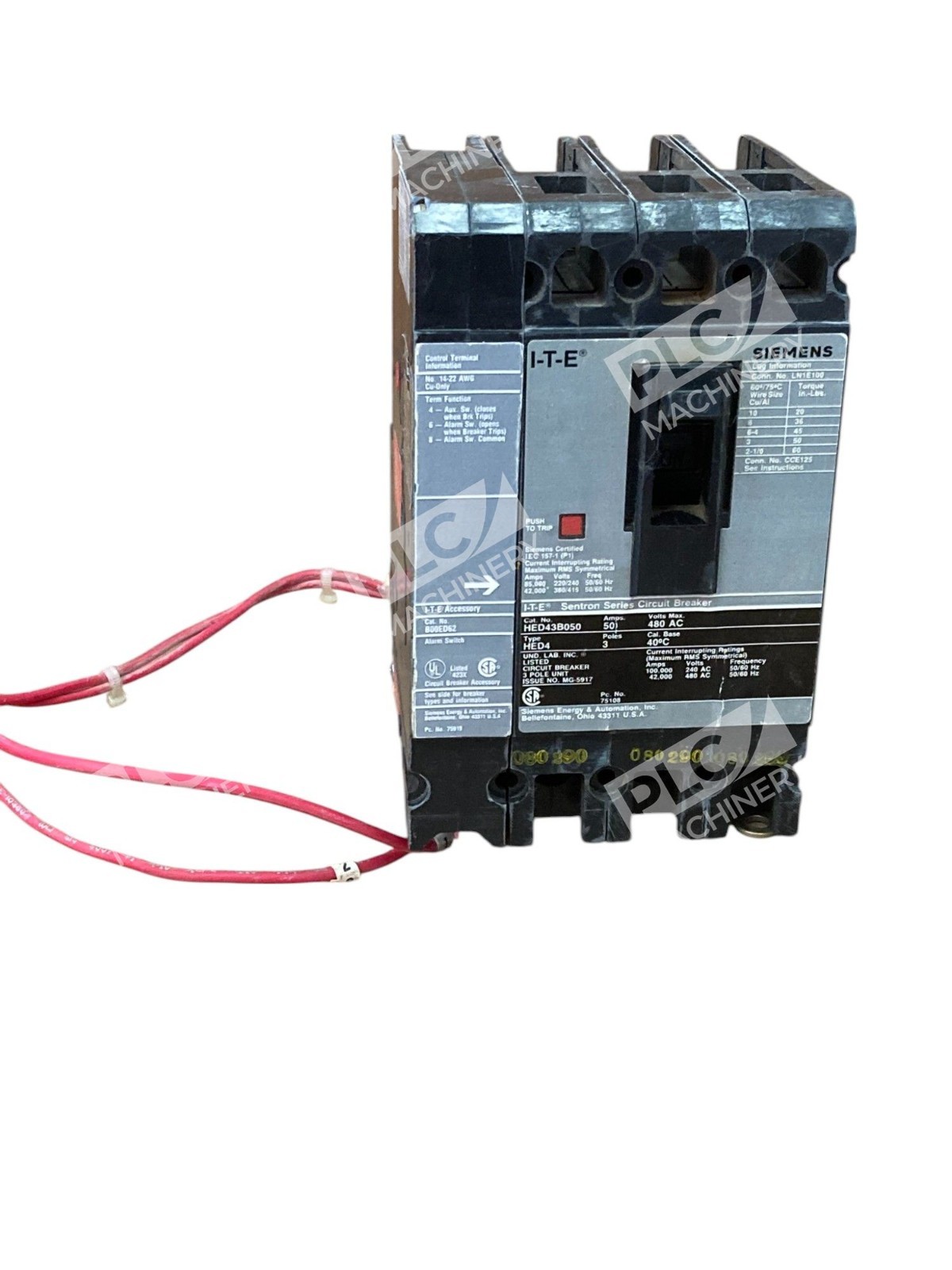 Siemens HED43B050 - Siemens I-T-E Accessory B00ED62 W/ Sentron 50A Circuit Break