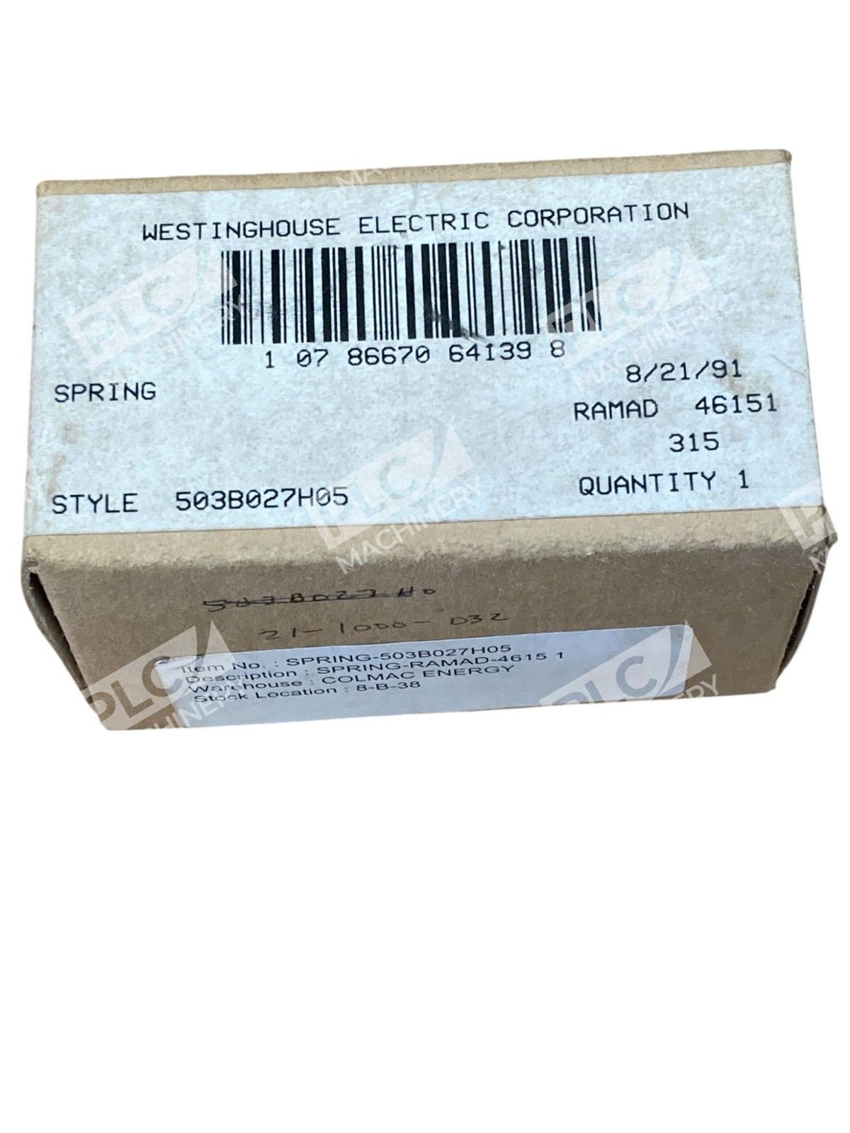 Westinghouse Electric Corp Spring 503B027H05 - Image 3