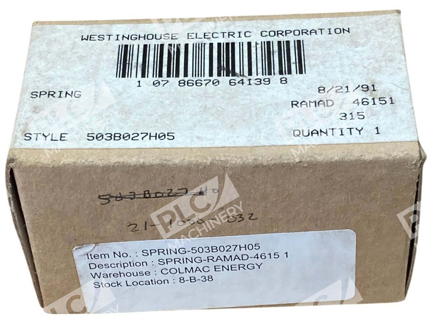 Westinghouse 503B027H05 - Westinghouse Electric Corp Spring 503B027H05