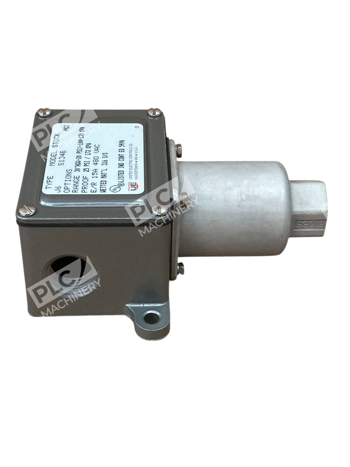 United Electric UE 15A 480VAC 30"HGV-20 PSI 25PSI Pressure Switch J6 S134B - Image 6