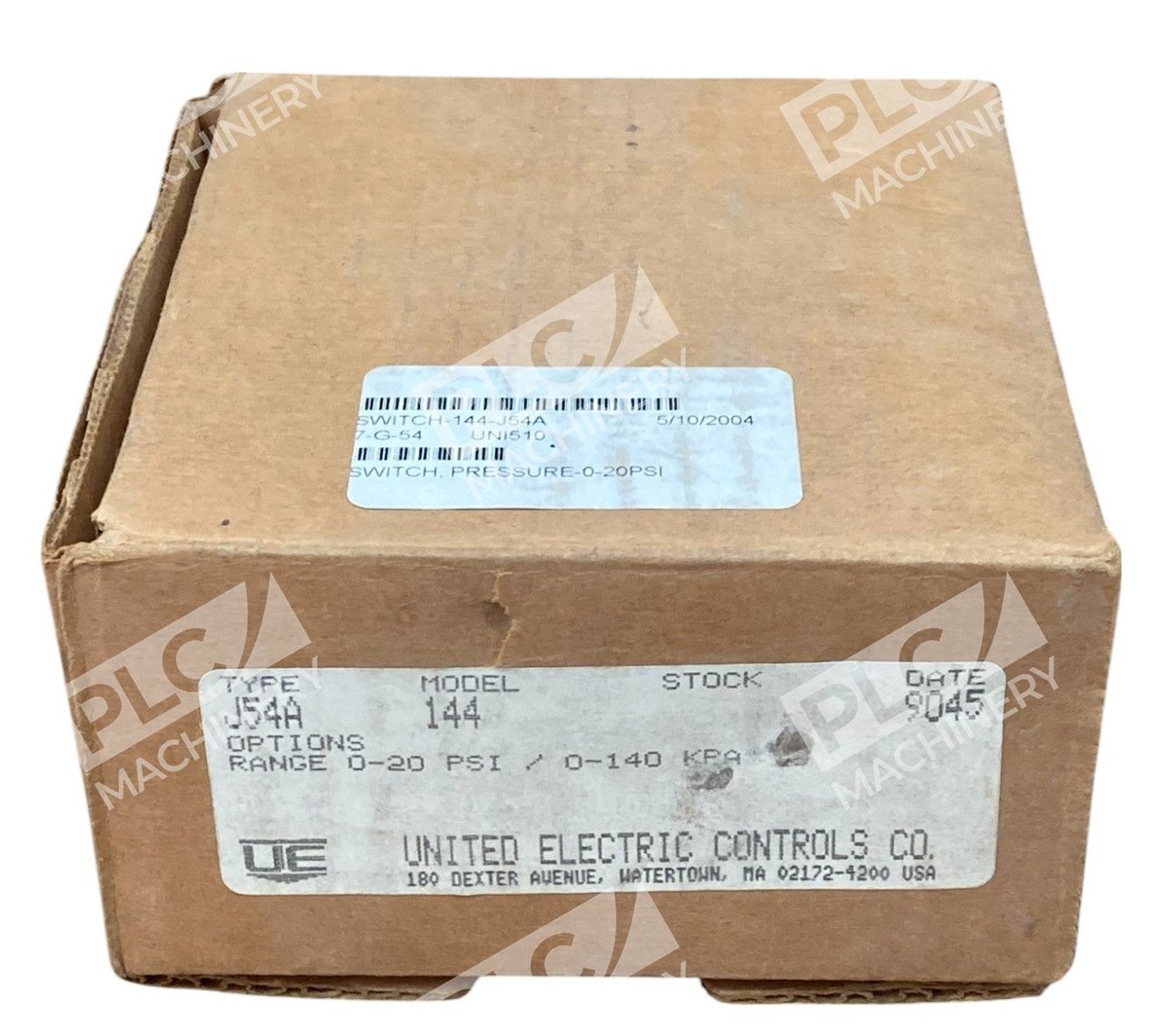 United Electric UE 15A 480VAC 0-20PSI 25PSI Pressure Switch J54A 144 - Image 2
