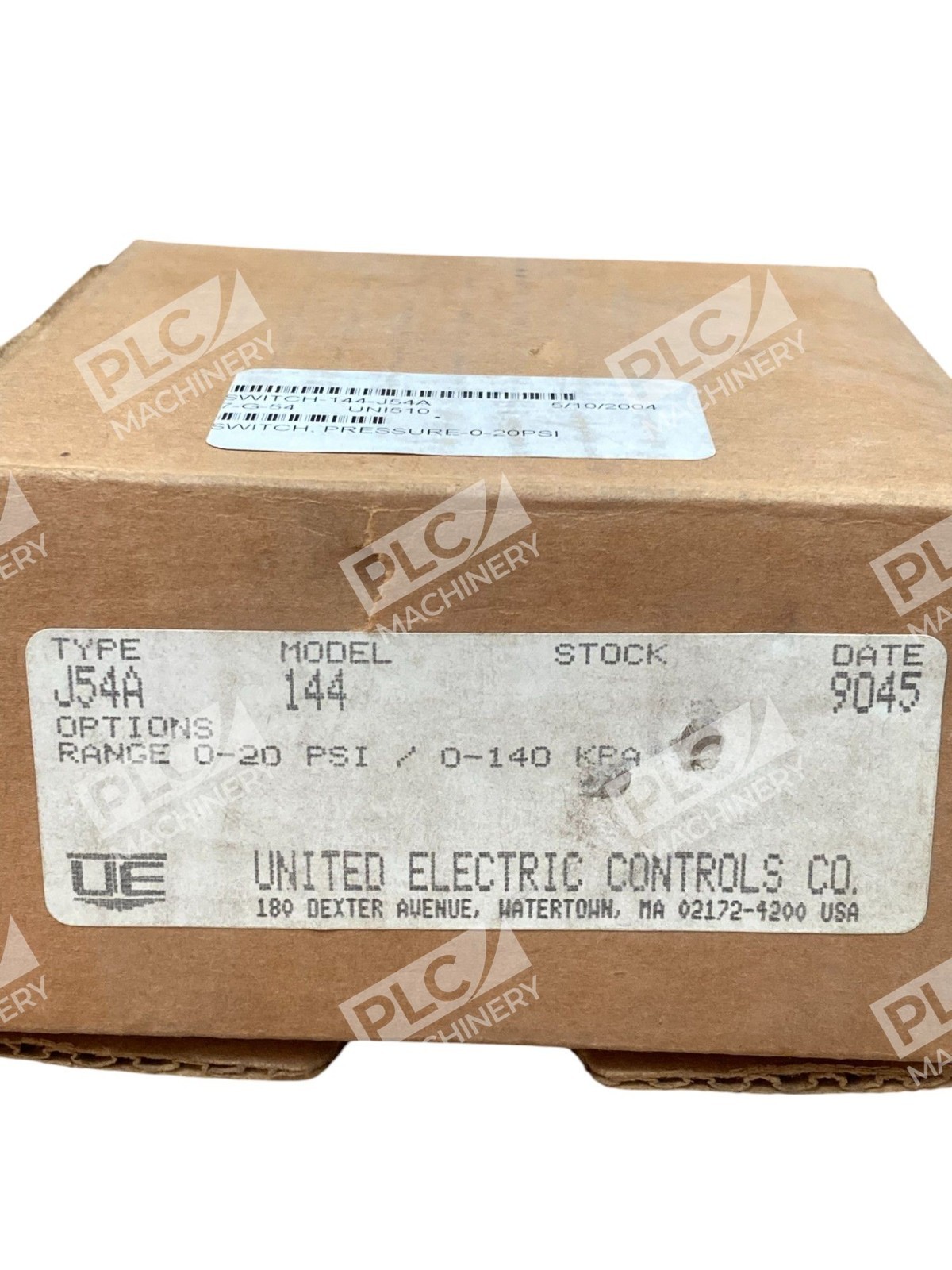 United Electric UE 15A 480VAC 0-20PSI 25PSI Pressure Switch J54A 144 - Image 3