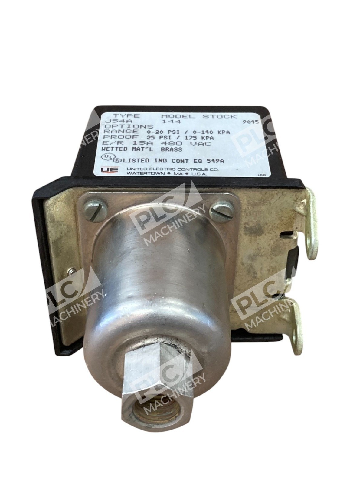 United Electric UE 15A 480VAC 0-20PSI 25PSI Pressure Switch J54A 144 - Image 4