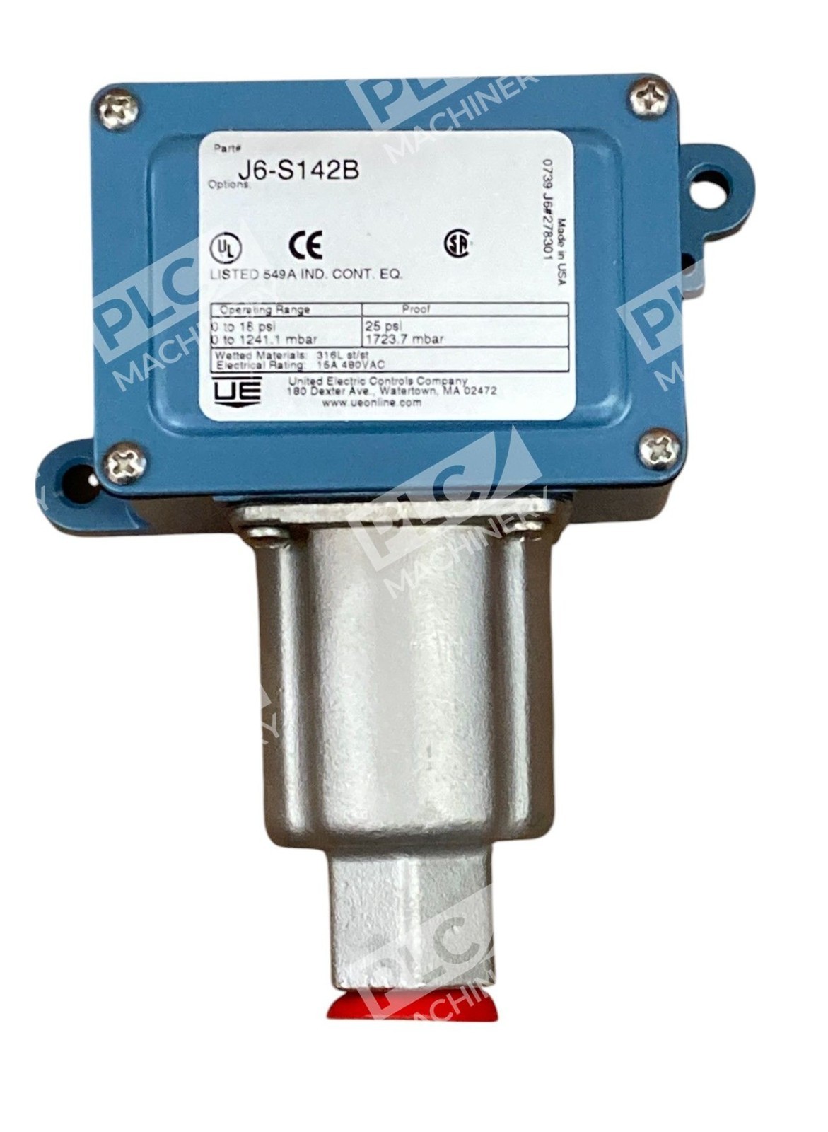 United Electric UE 549A 0-18PSI 25PSI Pressure Switch J6 S142B - Image 8
