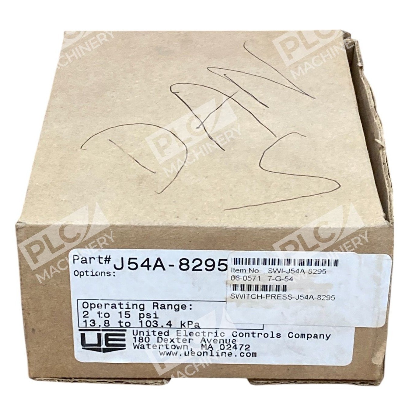 United Electric J54A-8295 - United Electric UE 2-15PSI 13.8-103.4kPa Pressure Switch J54