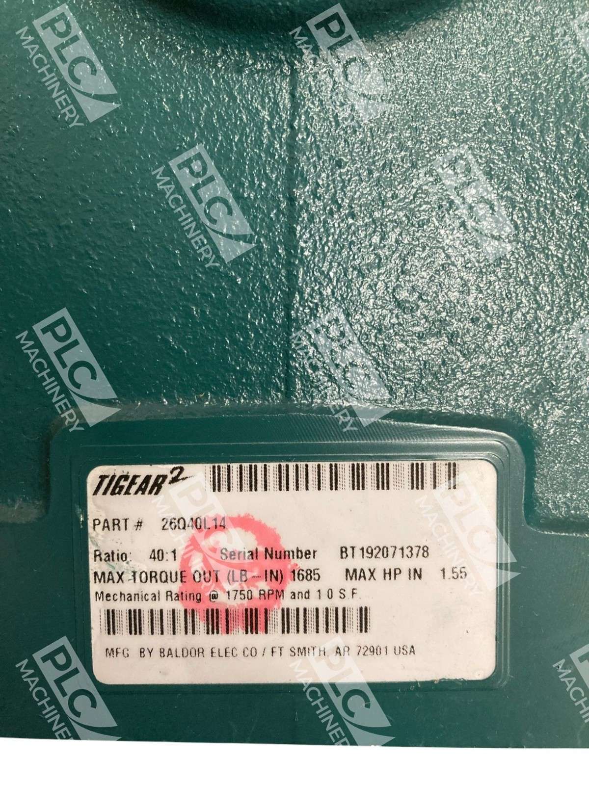 Dodge BT05191858 40:1 1685LB-IN Tigear-2 Reducer 26Q40L14 - Image 7