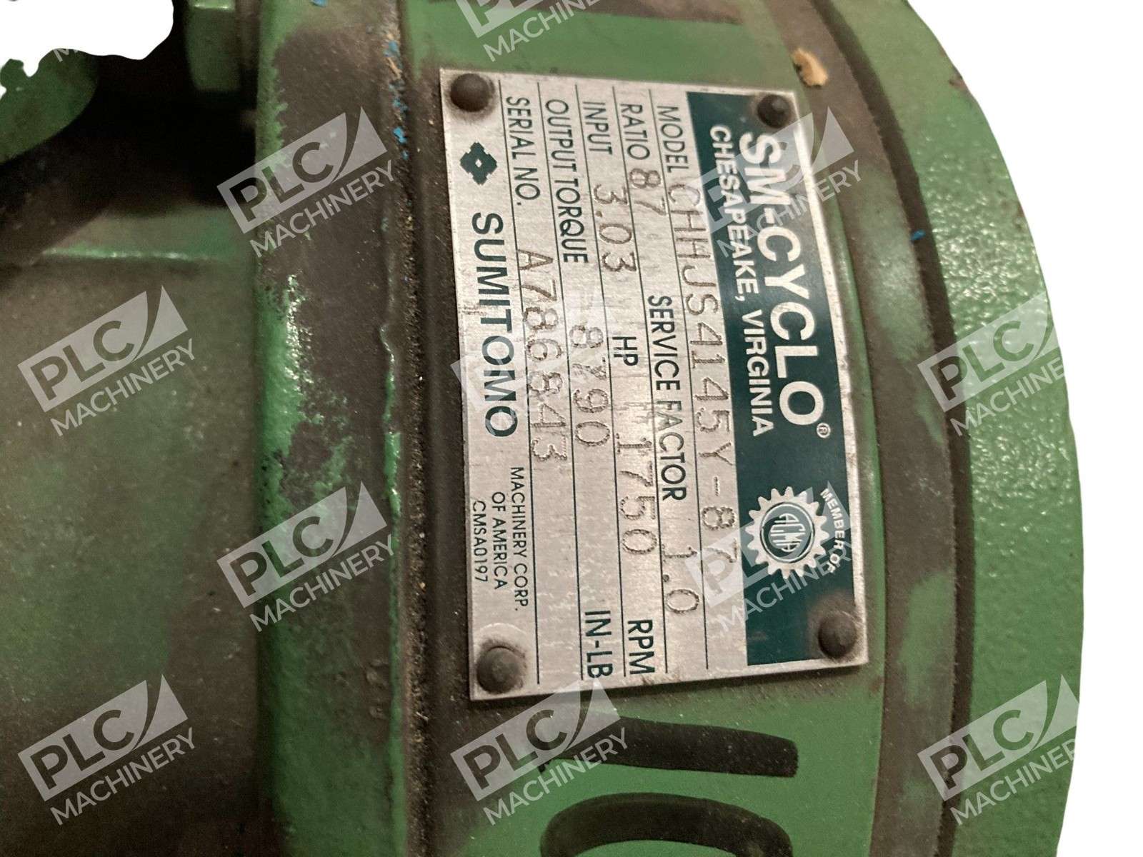 Sumitomo CHHJS4145Y-87 SM-Cyclo Gear Reducer 87:1 Ratio 3HP 100LBS - Image 8