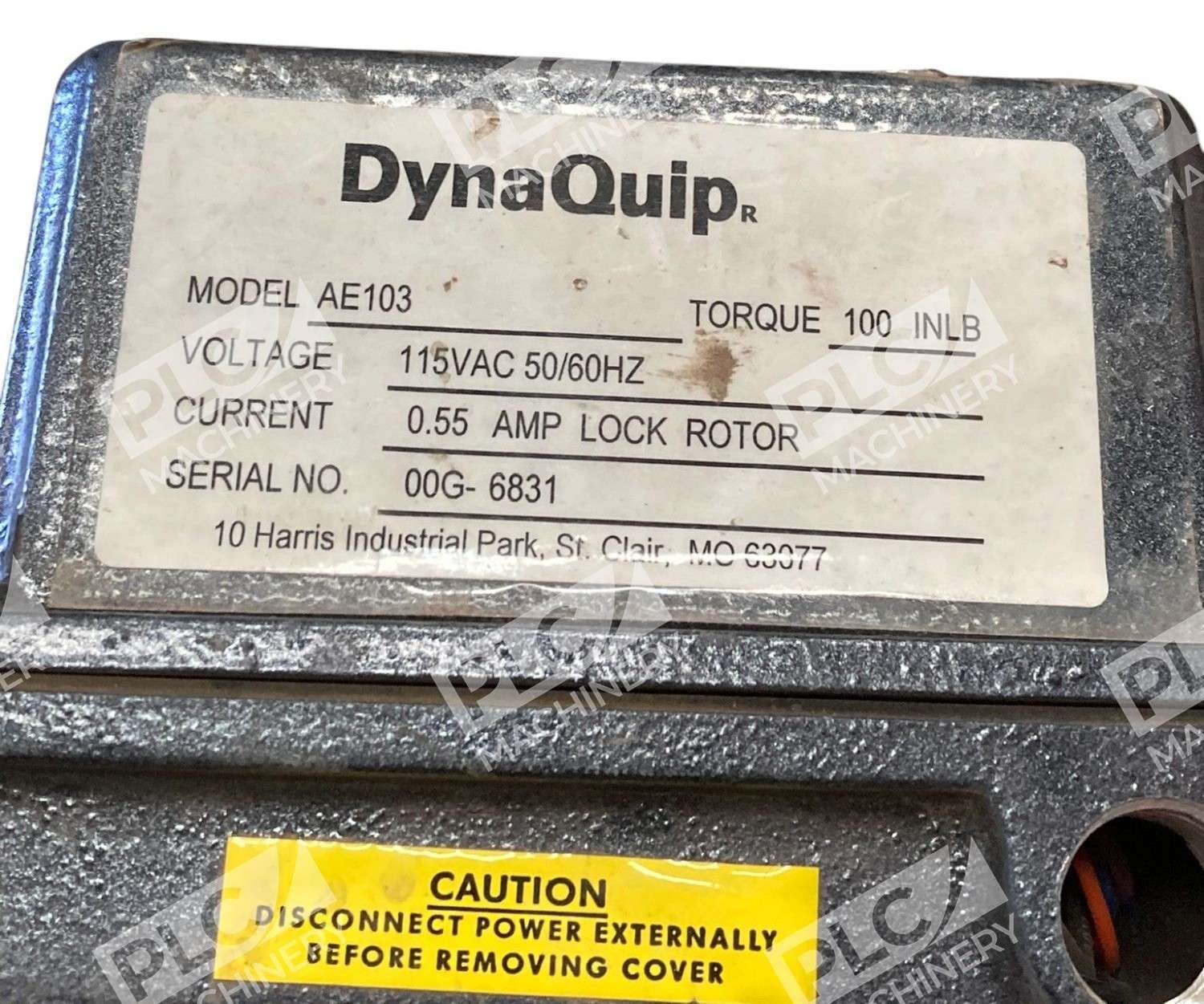 DynaMatic 189024A.1 DynaQuip 100INLB 115VAC 0.55A Lock Rotor Actuator AE103 - Image 3