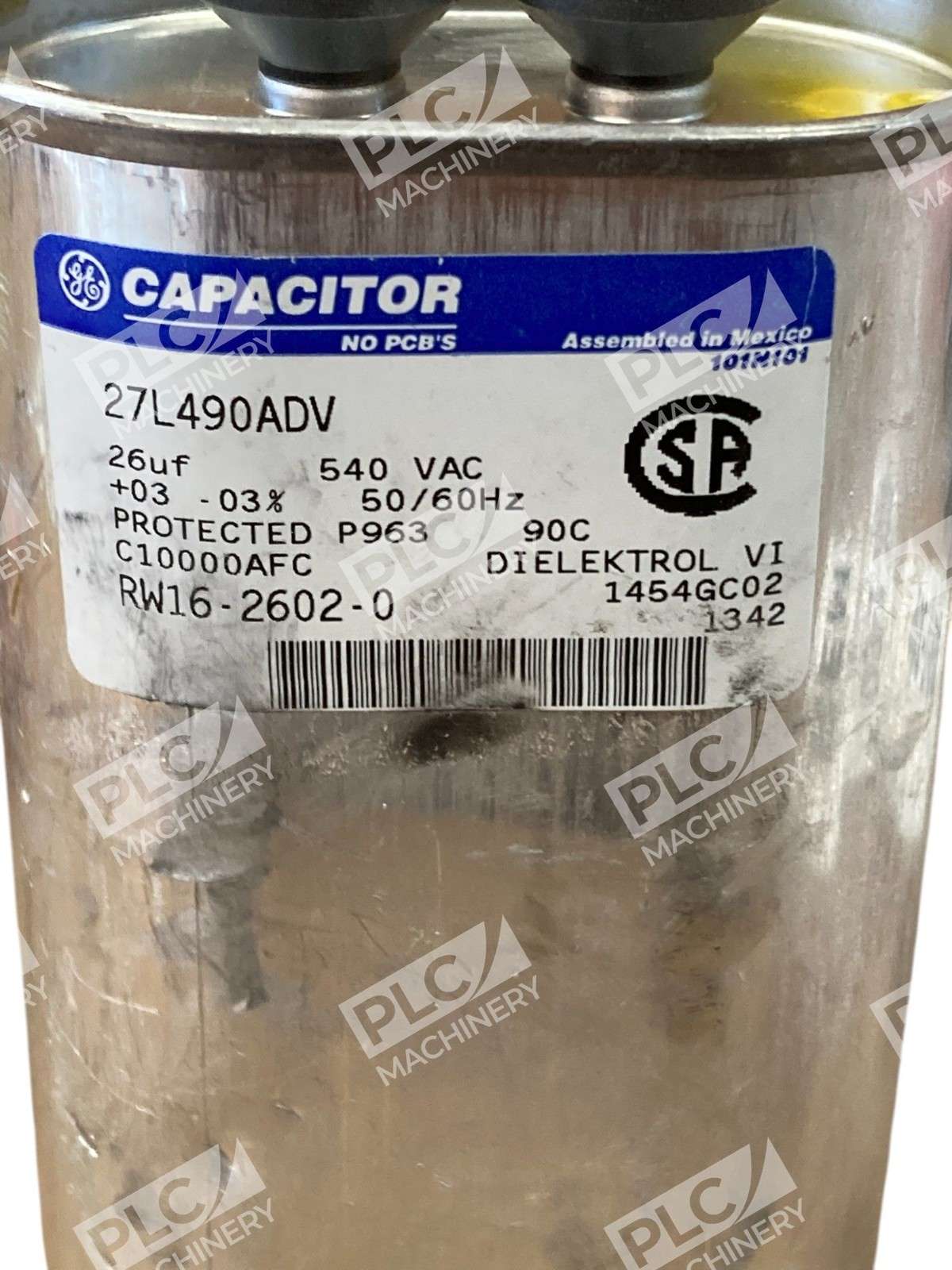 GE 26uf 540VAC RW16-2602-0 1454GC02 Capacitor 27L490ADV - Image 6