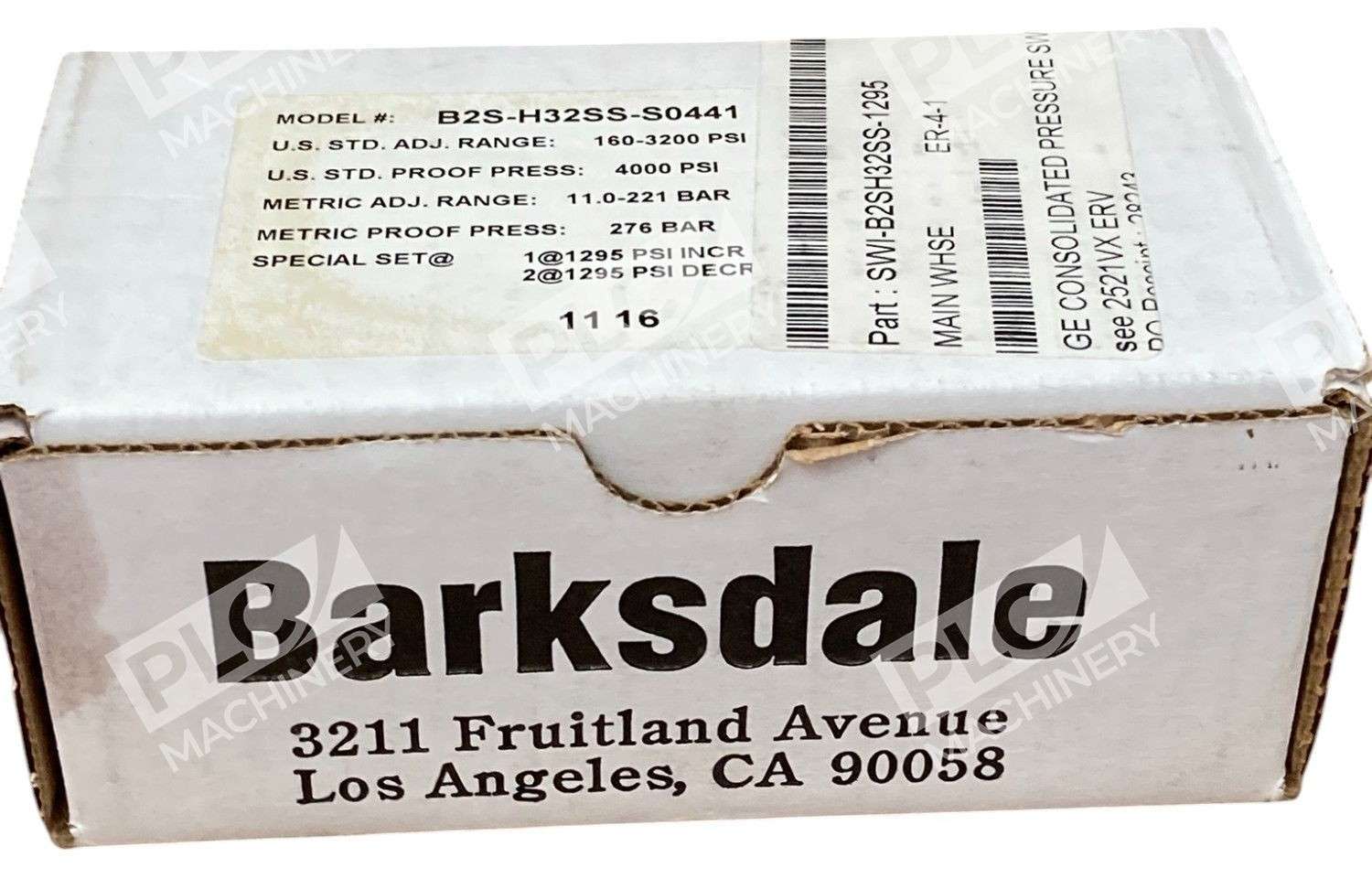 Barksdale B2S-H32SS-S0441 - Barksdale 160-3200PSI 4000PSI 11-221BAR Pressure Switch B2S-