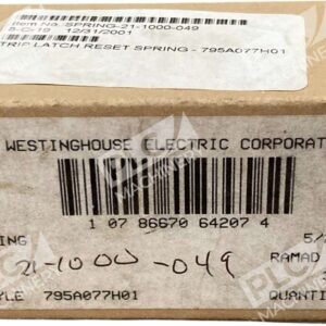 Westinghouse 795A077H01 - Westinghouse 21-1000-049 Trip Latch Reset Spring 795A077H01