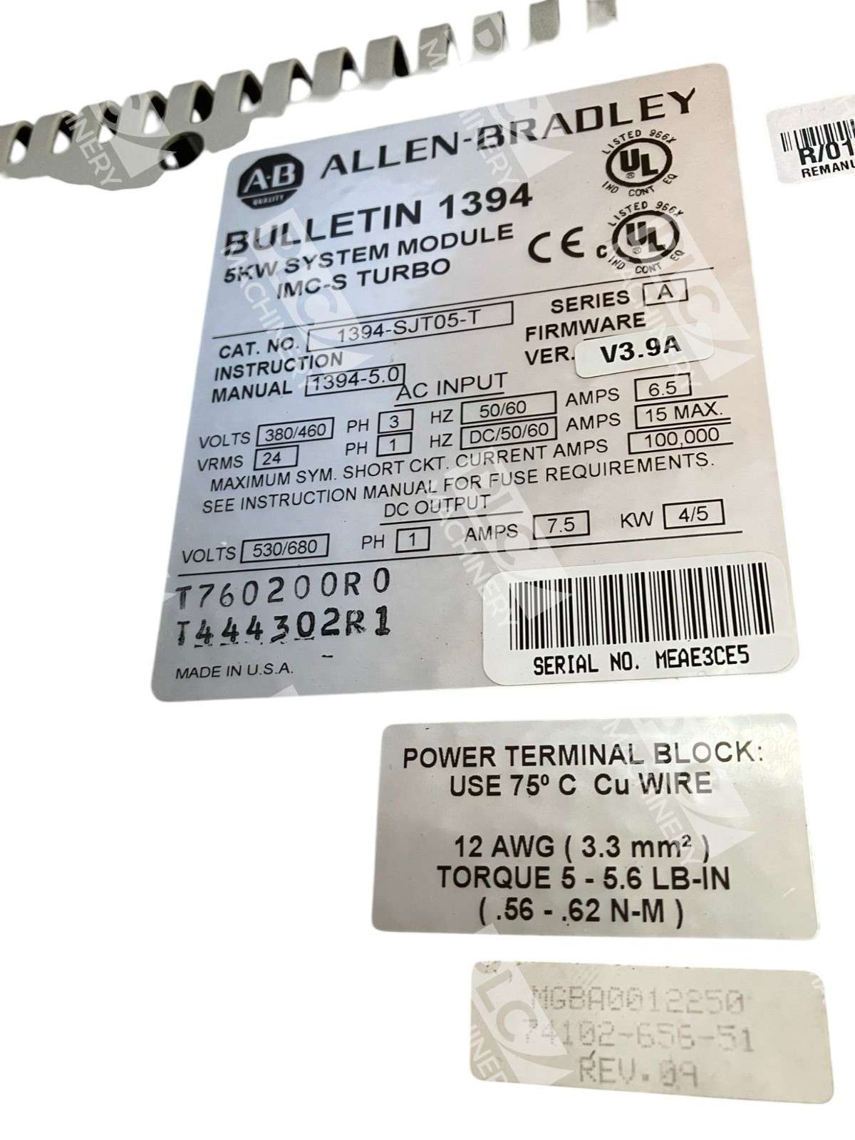 Allen Bradley AB 5KW System Module IMC-S Turbo 1394-SJT05-T /A - Image 3