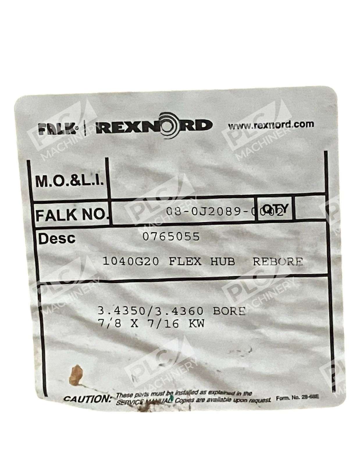 Falk Rexnord 0765055 08-0J2089 8J2089 3,4350 Flex Hub 1040G20 1040G - Image 4