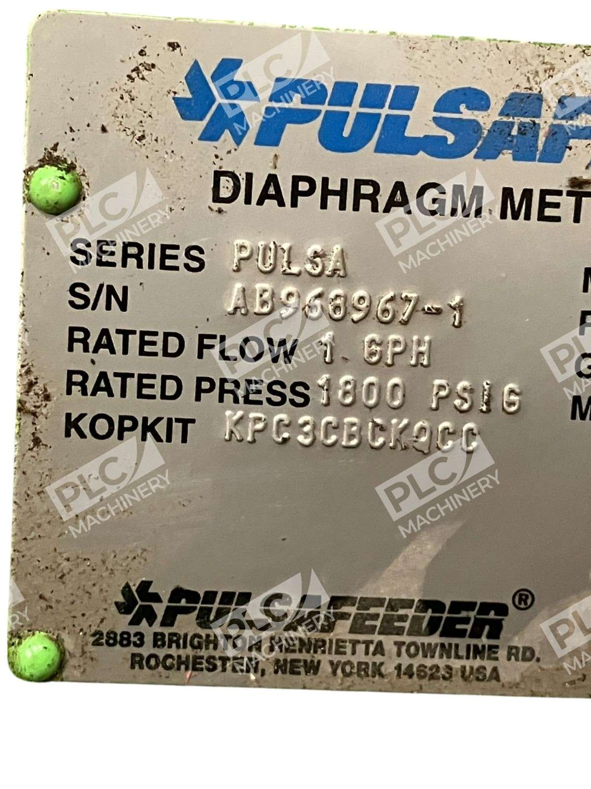 Pulsafeeder 1.6PH 1800PSIG KPC3CBCKQCC 19.8:1 Diaphragm Metering Pump 680-S-E - Image 8