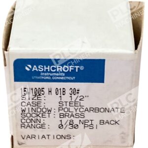 Ashcroft 15W1005 H 01B 30# - Ashcroft 0-30PSI 1/8NPT Back 1-1/2" Pressure Gauge 15W1005 H