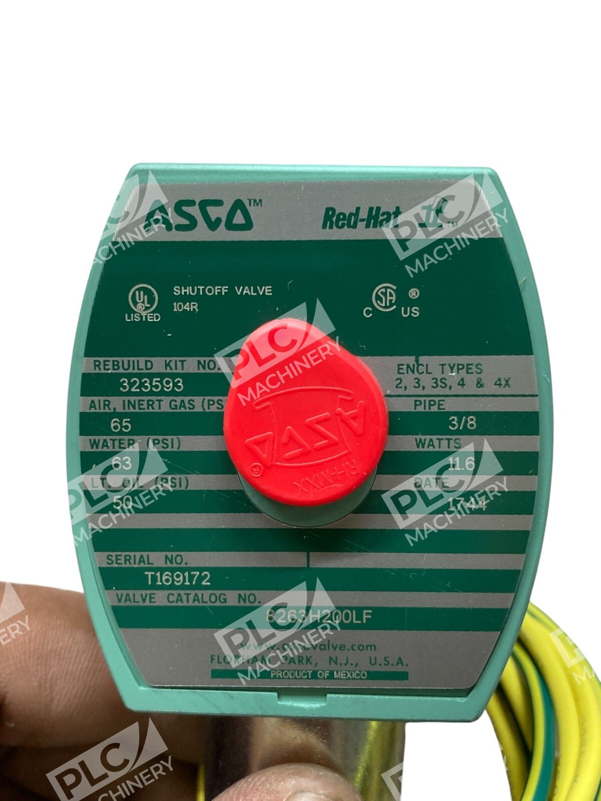 ASCO Red Hat 24/DC T169172 3/8 2W Solenoid Valve 8263H200LF - Image 8