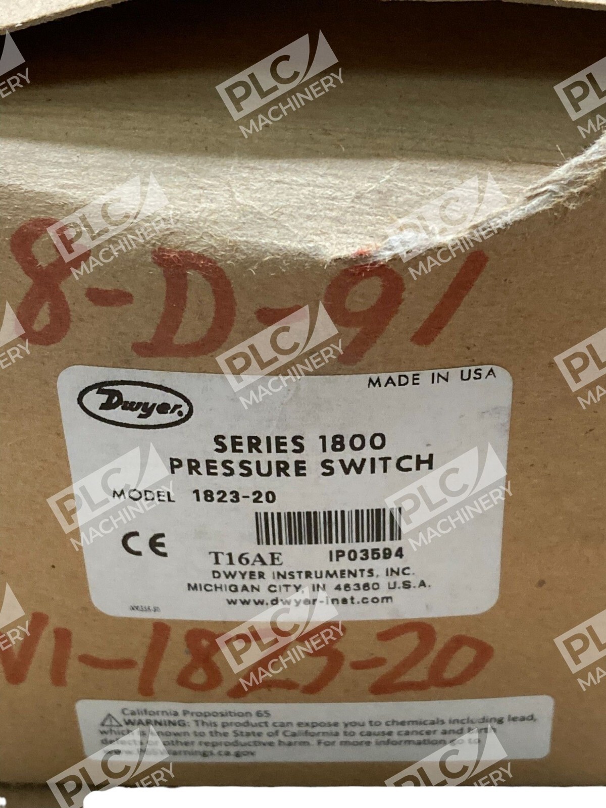 Dwyer Series 1800 Pressure Switch 1823-20 - Image 3