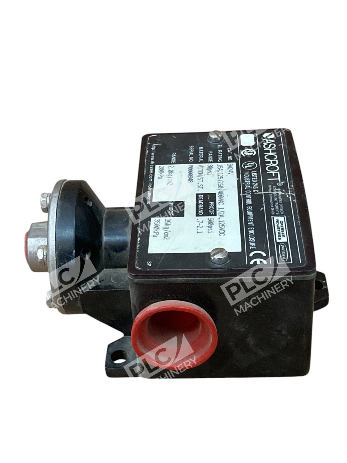 Ashcroft 0-30PSI 500PSI 15A 125/250/480VAC 1/2A 125VDC Pressure Switch B424V - Image 6