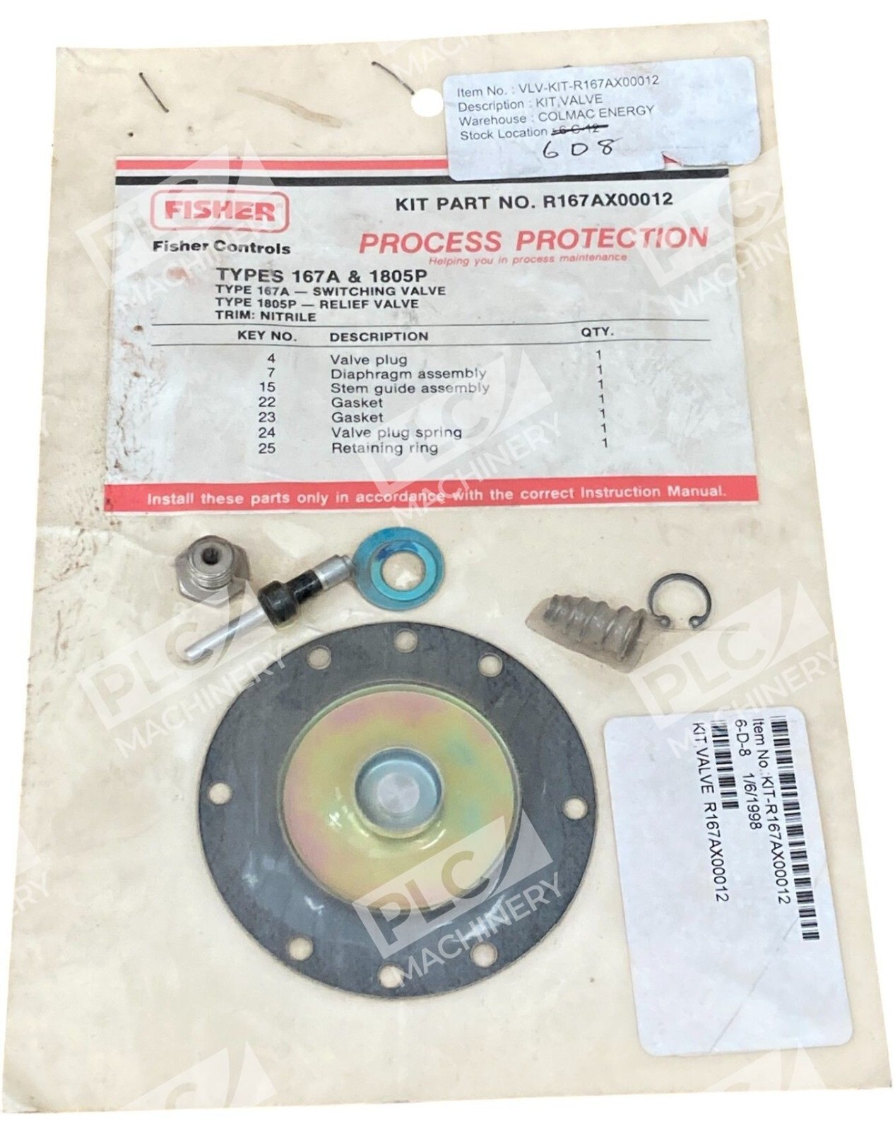 Fisher R167AX00012 - Fisher Rebuild Kit R167AX00012