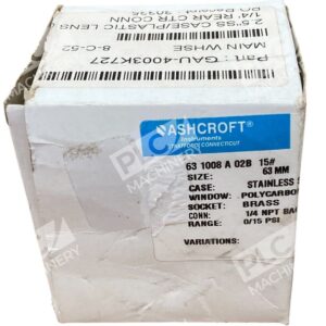 Ashcroft 63-1008-A-02B-15# - Ashcroft 0-15PSI 1/4NPT Pressure Gauge 63-1008-A-02B-15#