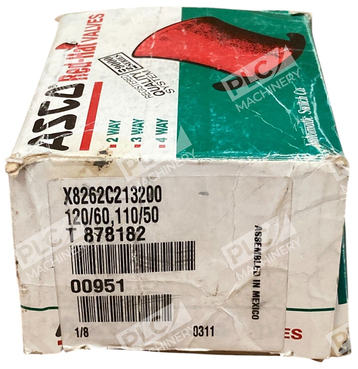 ASCO X8262C213200 - ASCO 8.1W 150PSI 1/8" 120/60 110/50 T 878182 Red Hat Solenoi