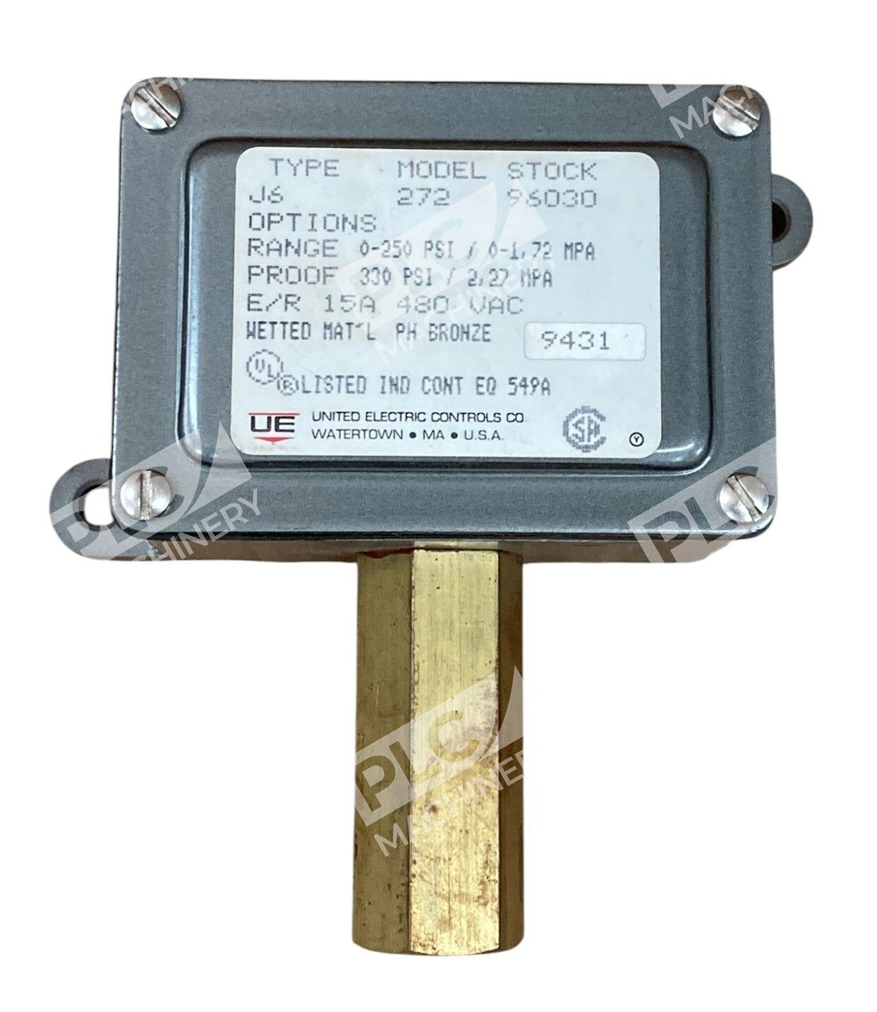 United Electric UE 96030 0-250PSI 0-1.72MPA Pressure Switch J6-272 - Image 2
