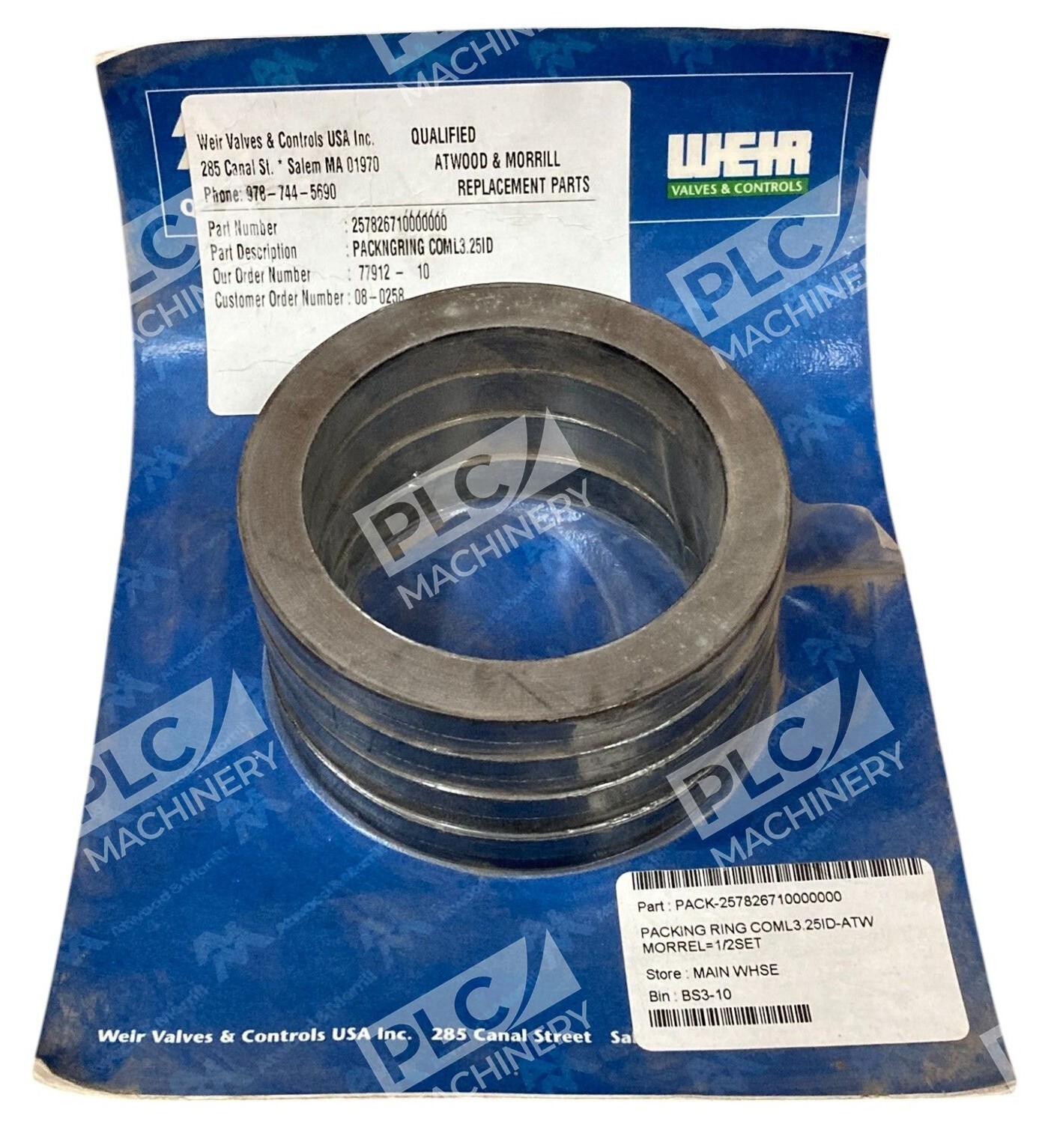 Weir COML3.25ID-ATW Morrel 1/2Set 257826710000000 Packing Ring COML3.25ID - Image 2