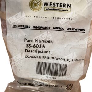 Western SS-603A - Western Scott Fetzer Nipple CGA660 W/ Washer 1/4MPT" SS-603A