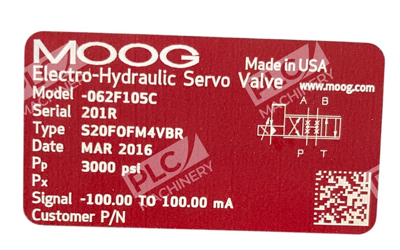 MOOG S20FOFM4VBR 3000PSI 191R Electro-Hydraulic Servo Valve 062F105C - Image 8