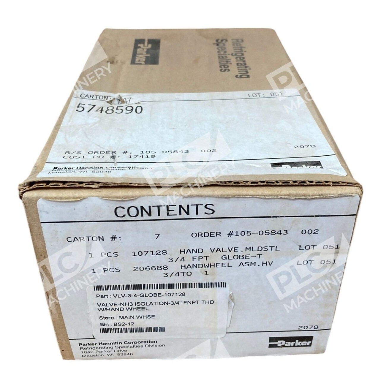 Parker Handwheel 206688 W/ Hand Valve 107128 - Image 2