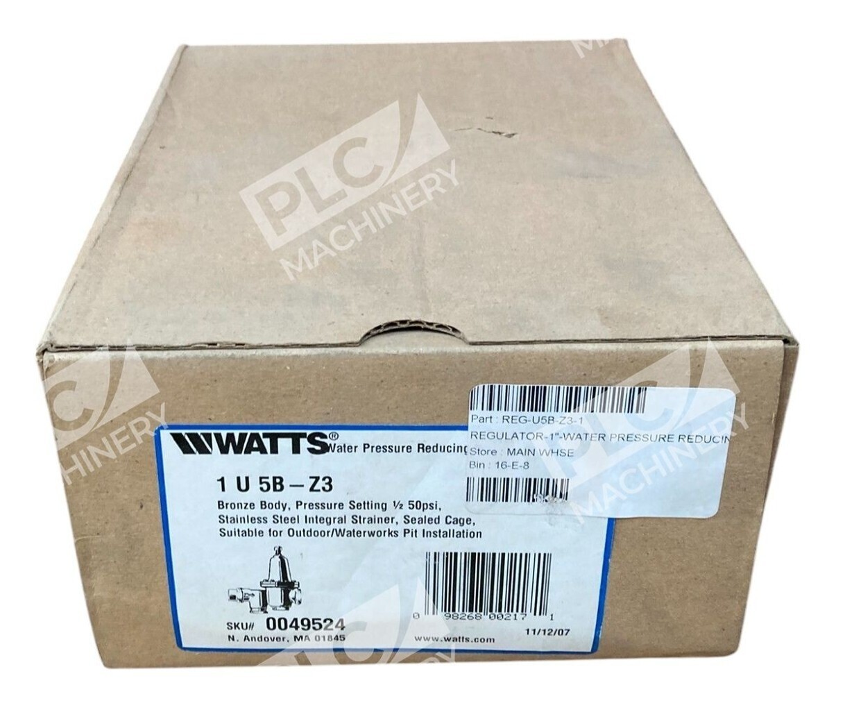 Watts 1 U5B-Z3 - Watts Bronze Body 0049524 1/2 50PSI Water Pressure Reducing