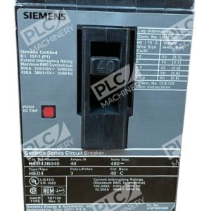 Siemens HED43B040 - Siemens 40A 3 Pole 480V Sentron Series Circuit Breaker HED43
