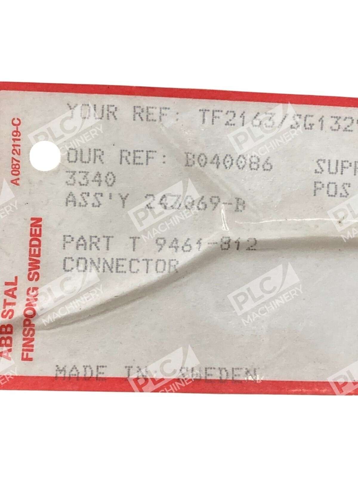 ABB Stal 243069-B TF2163/SG13292 12 Pin Connector T9461-812 - Image 4