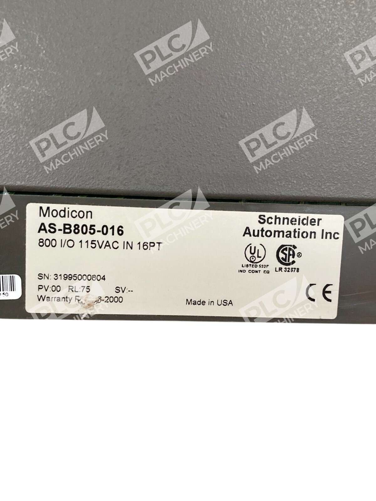 Modicon Schneider Automation 800 I/O 16PT B805 115VAC Input Module AS-B805-016 - Image 4