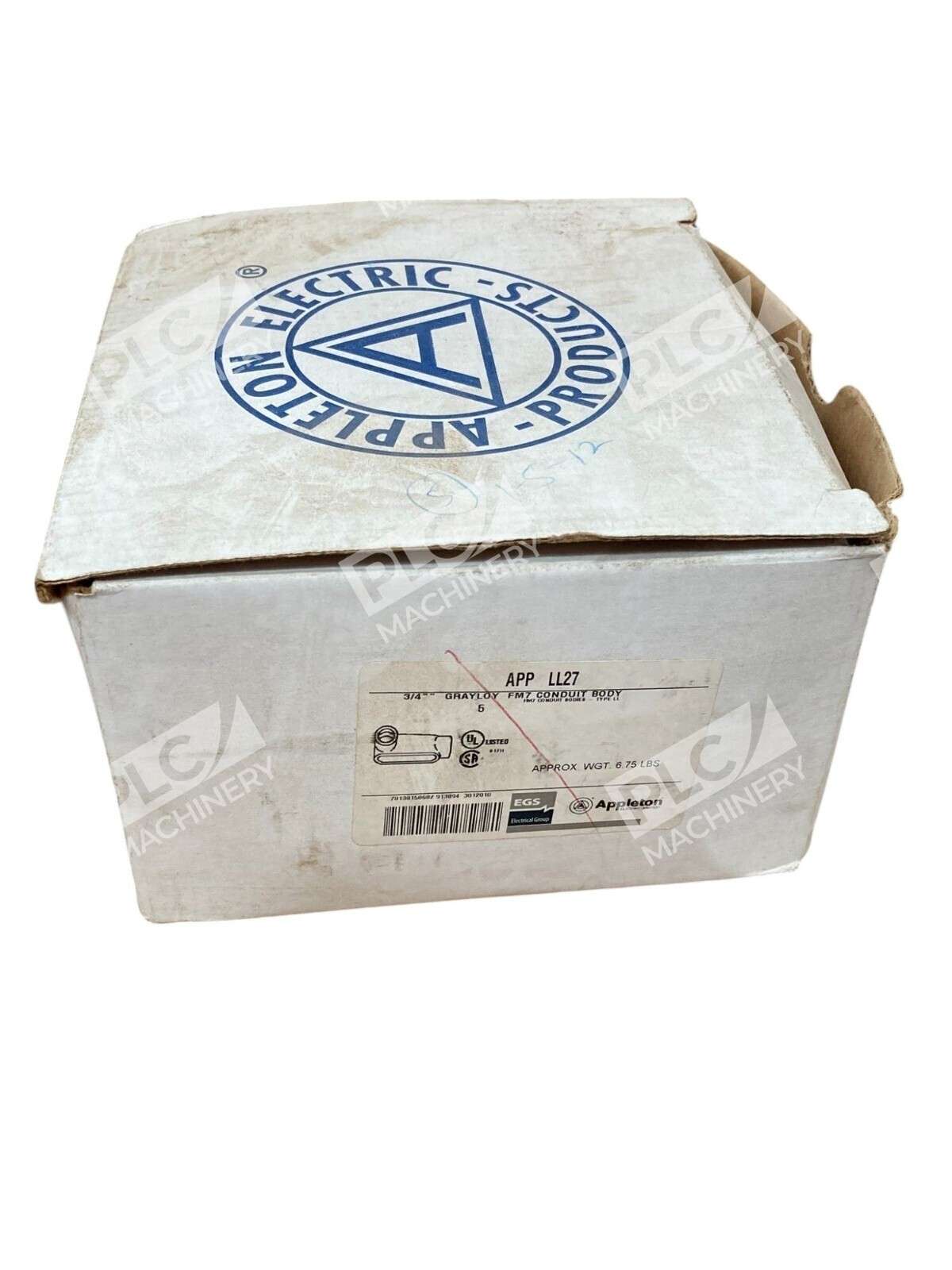Appleton APP-LL27 - Appleton FM 3/4" Grayloy FMY Conduit Body APP-LL27 (Box of 7