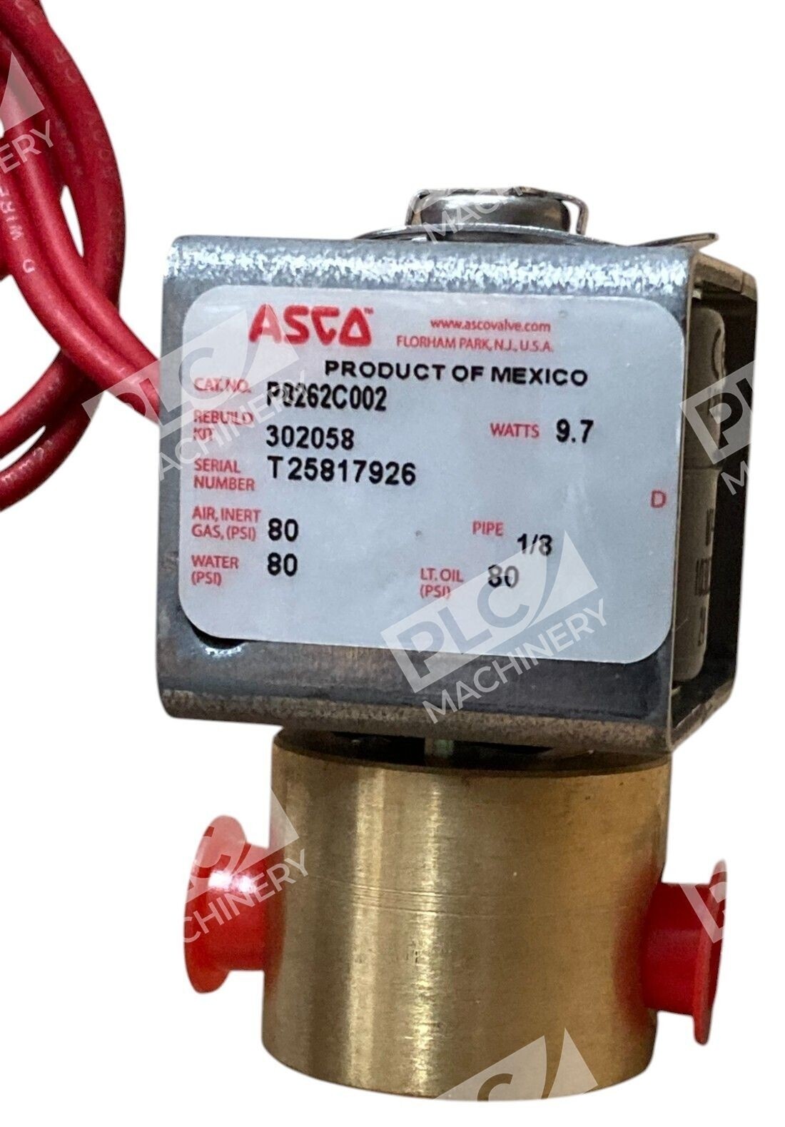 ASCO P8262C002 Red Hat T25817926 ISO9001:2015 9.7W Solenoid Valve - Image 5