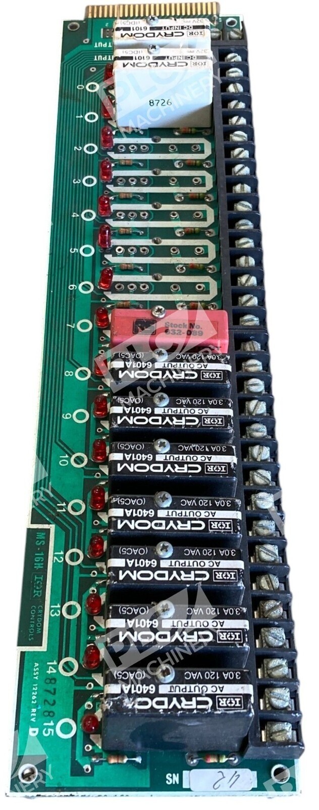 Crydom Controls IOR 14872815 12262 Rev D Relay Circuit Board W/ Relays MS-16H - Image 6