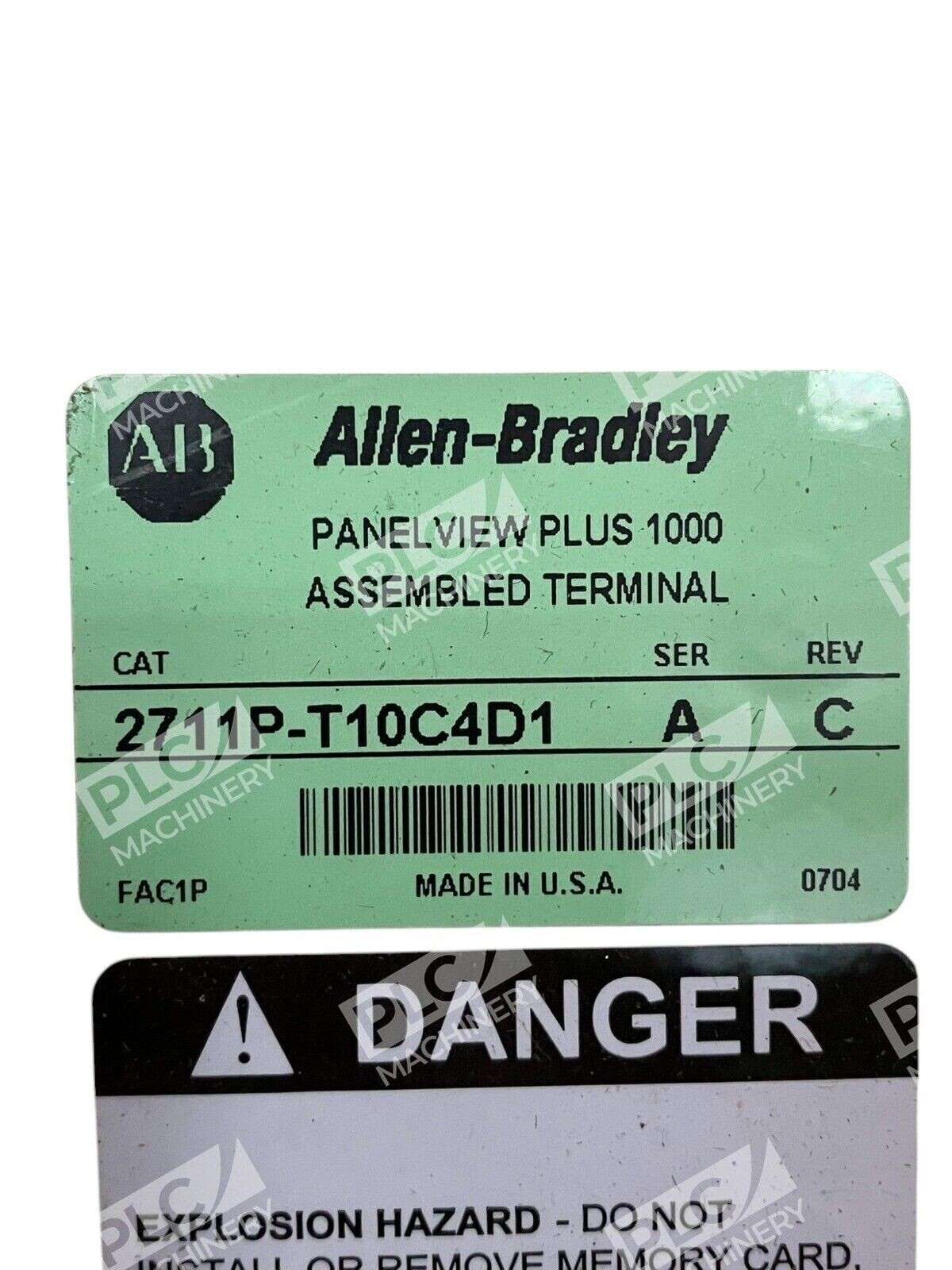 Allen Bradley Panelview Plus 1000 Assembled Terminal 2711P-T10C4D1 /A - Image 4