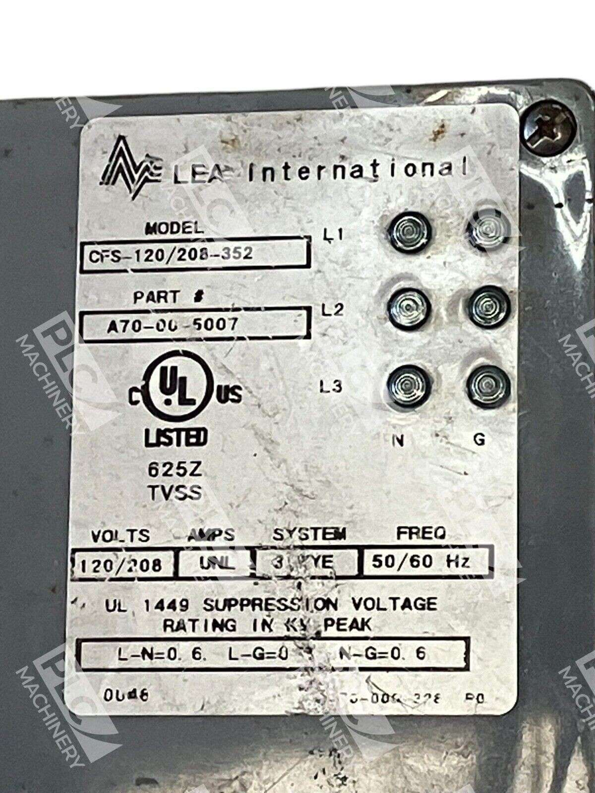 LEA International A70-00-5007 Surge Protector CFS-120/208-352 - Image 3