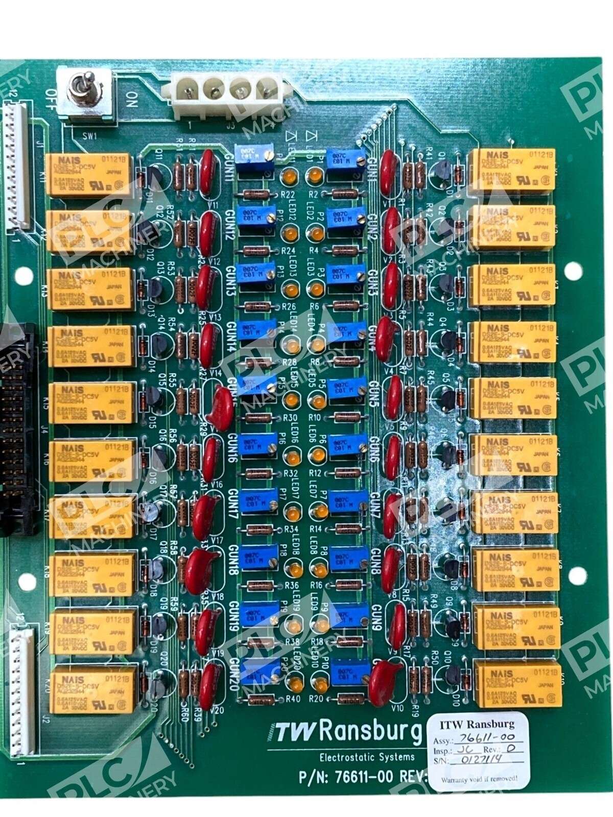 ITW Ransburg Rev O Electrostatic Systems PC Board 76611-00 - Image 3
