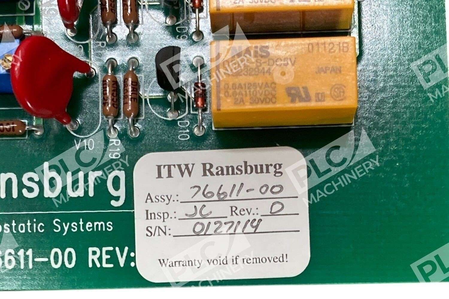 ITW Ransburg Rev O Electrostatic Systems PC Board 76611-00 - Image 5