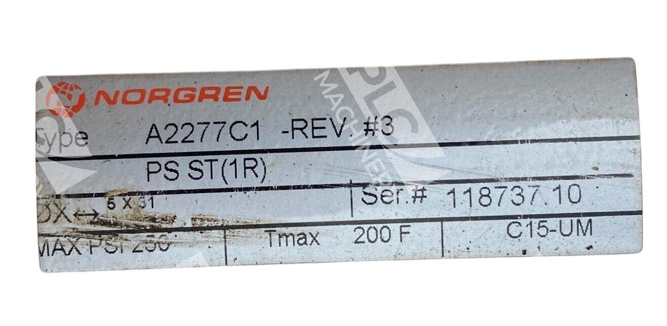 Norgren A2277C1 -REV #3 - Norgren C15-UM PS ST(1R) 5"x31" Pneumatic Cylinder A2277C1 -