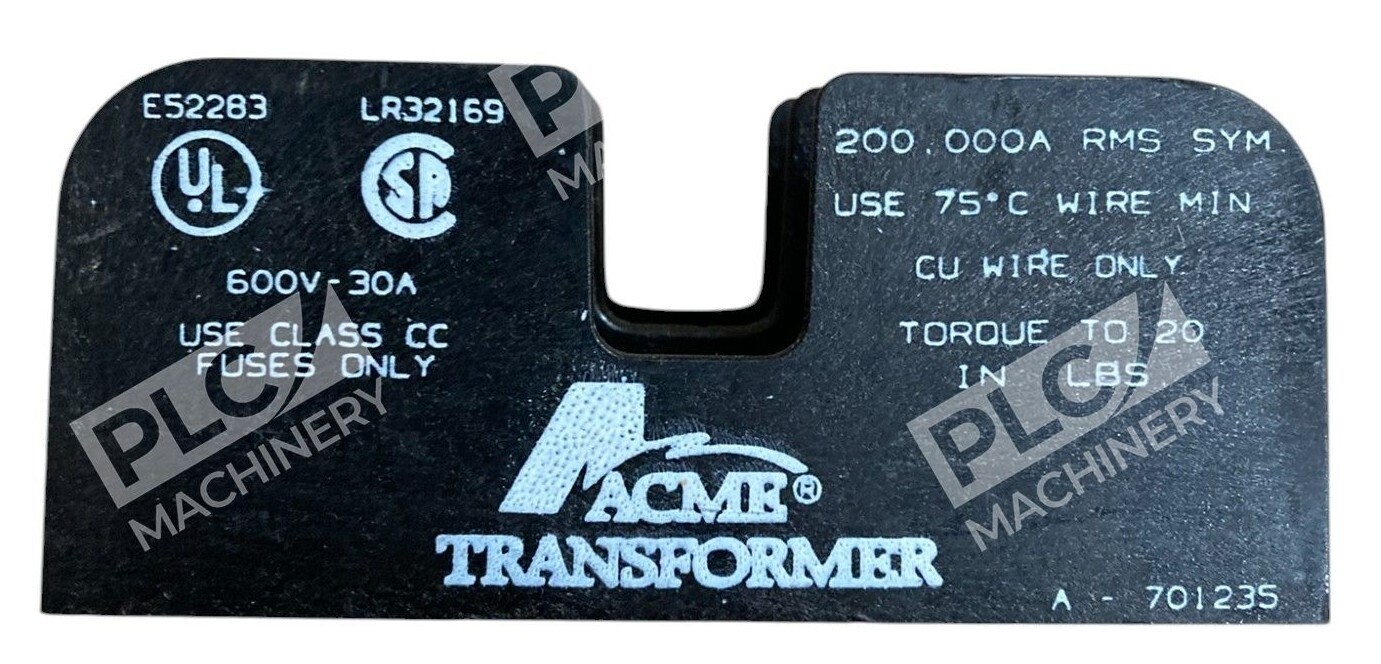 Acme A-701235 - Acme Transformer E52283 LR32169 600V 30A Fuse Holder A-70123