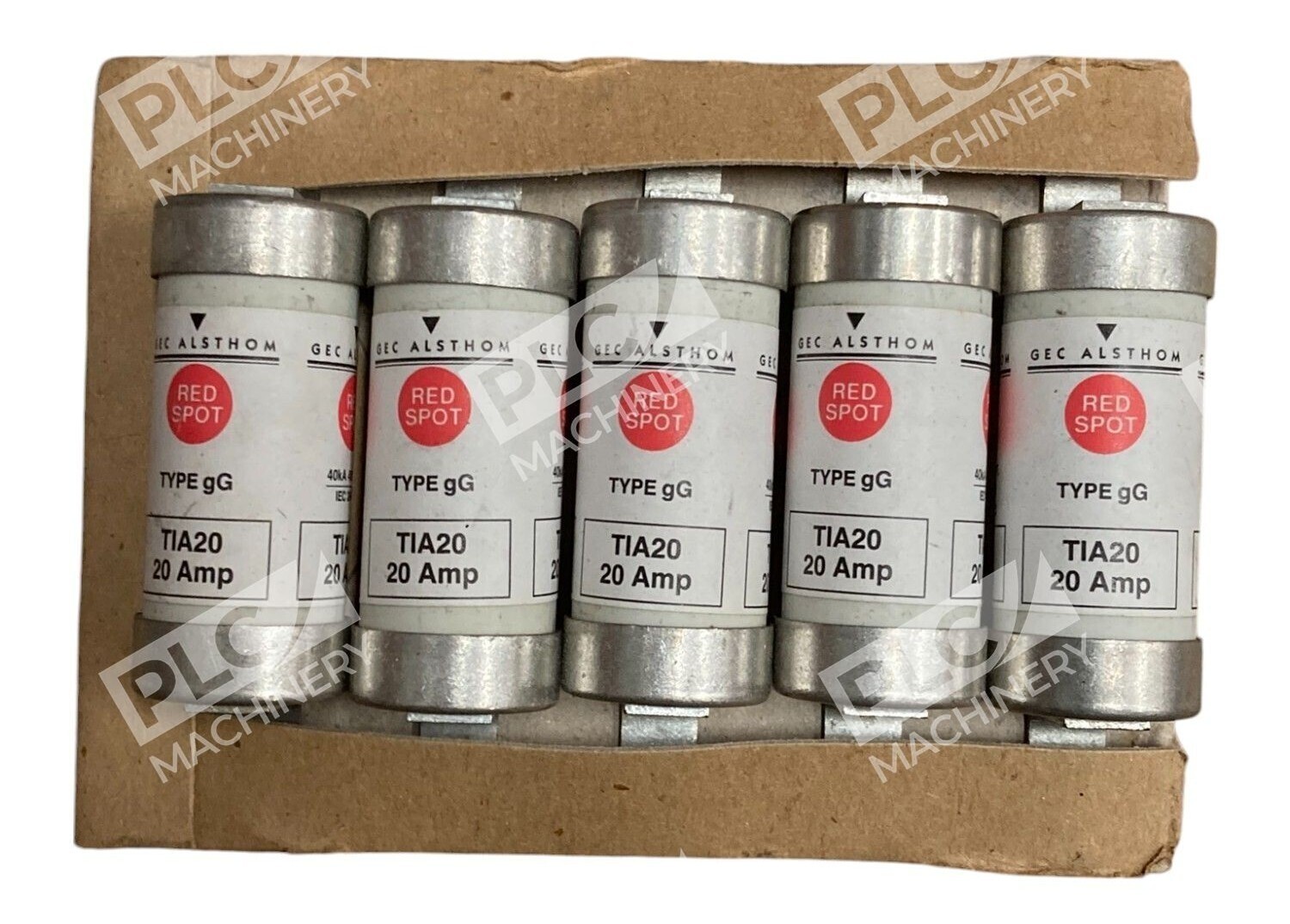GEC Alsthom TIA20 - GEC Alsthom Type gG 20A Red Spot Fuse TIA20 (lot of 5)