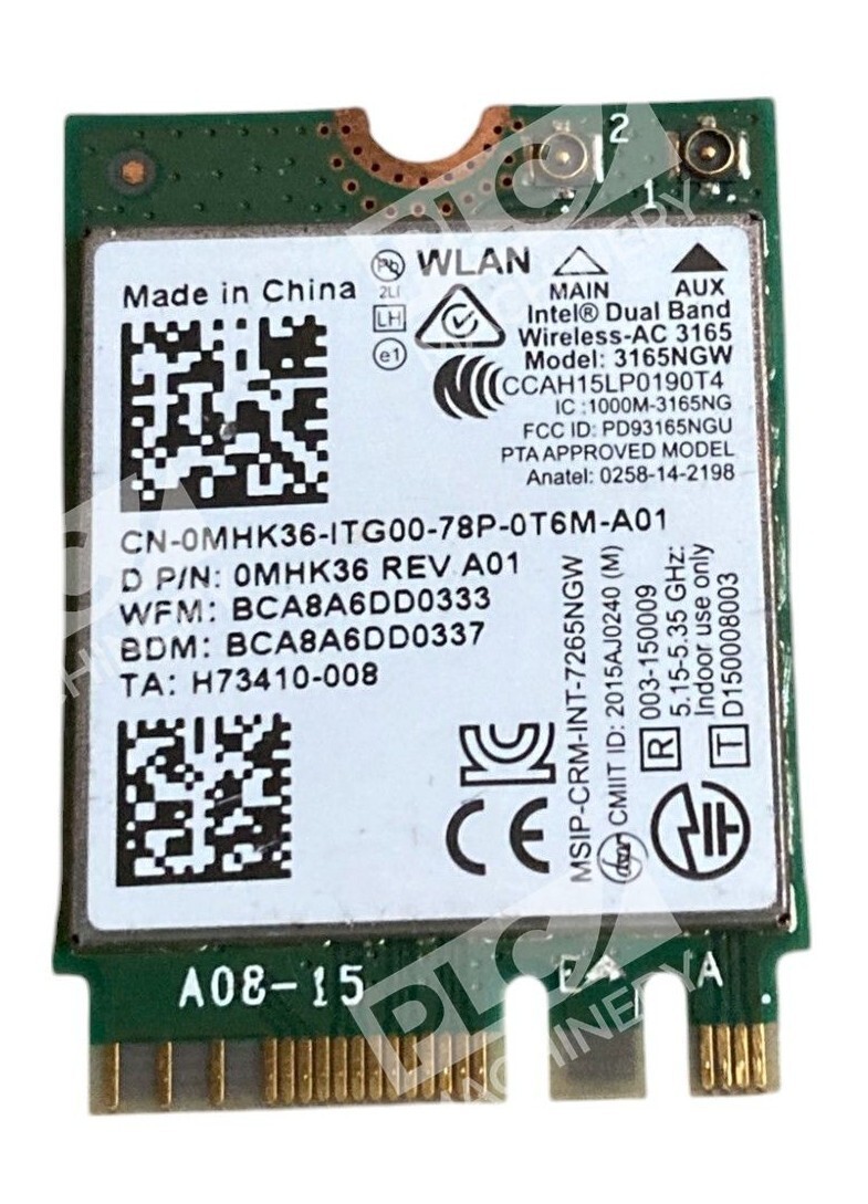 Intel H.3.5123-001 CN-0MHK36-ITG00-78P-0T6M-A01 0MHK36 WLAN Wifi Card 3165NGW - Image 3
