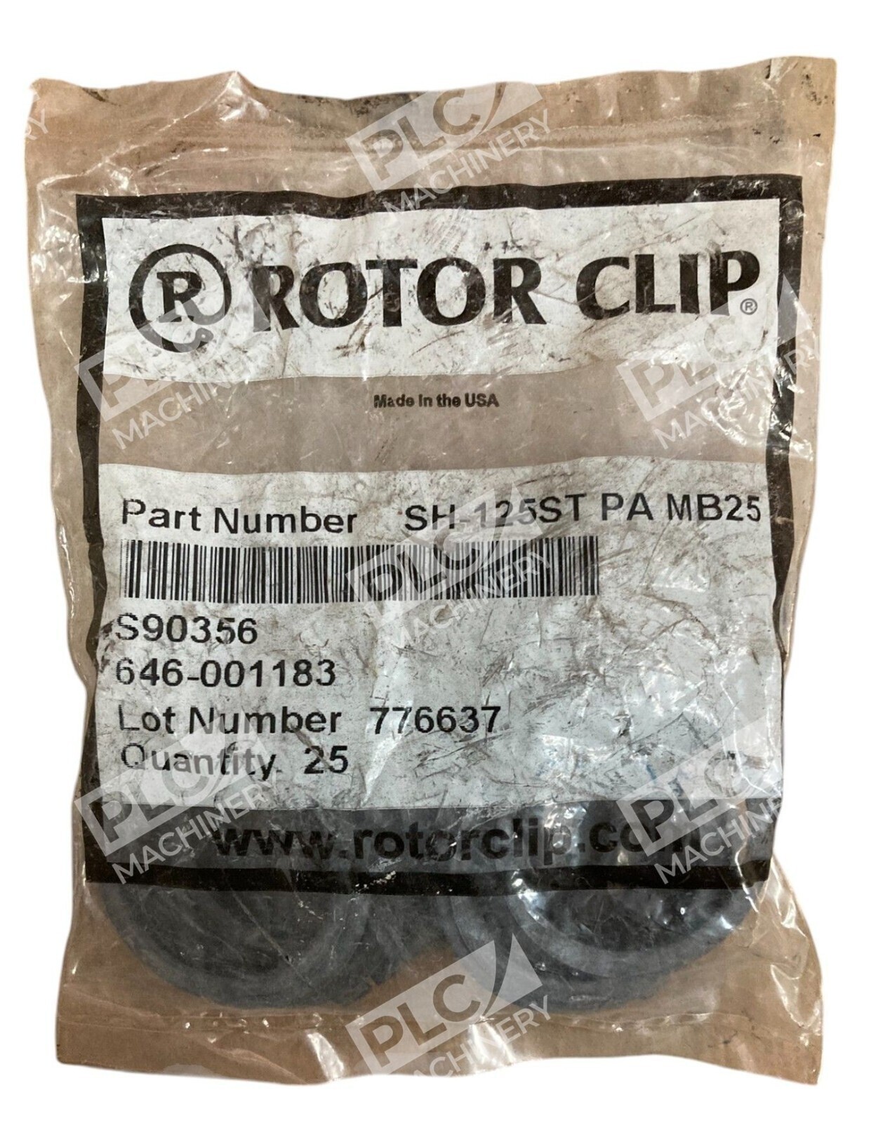 Rotor Clip SH-125ST PA MB25 - Rotor Clip S90356 646-001183 776637 Retaining Rings SH-125ST