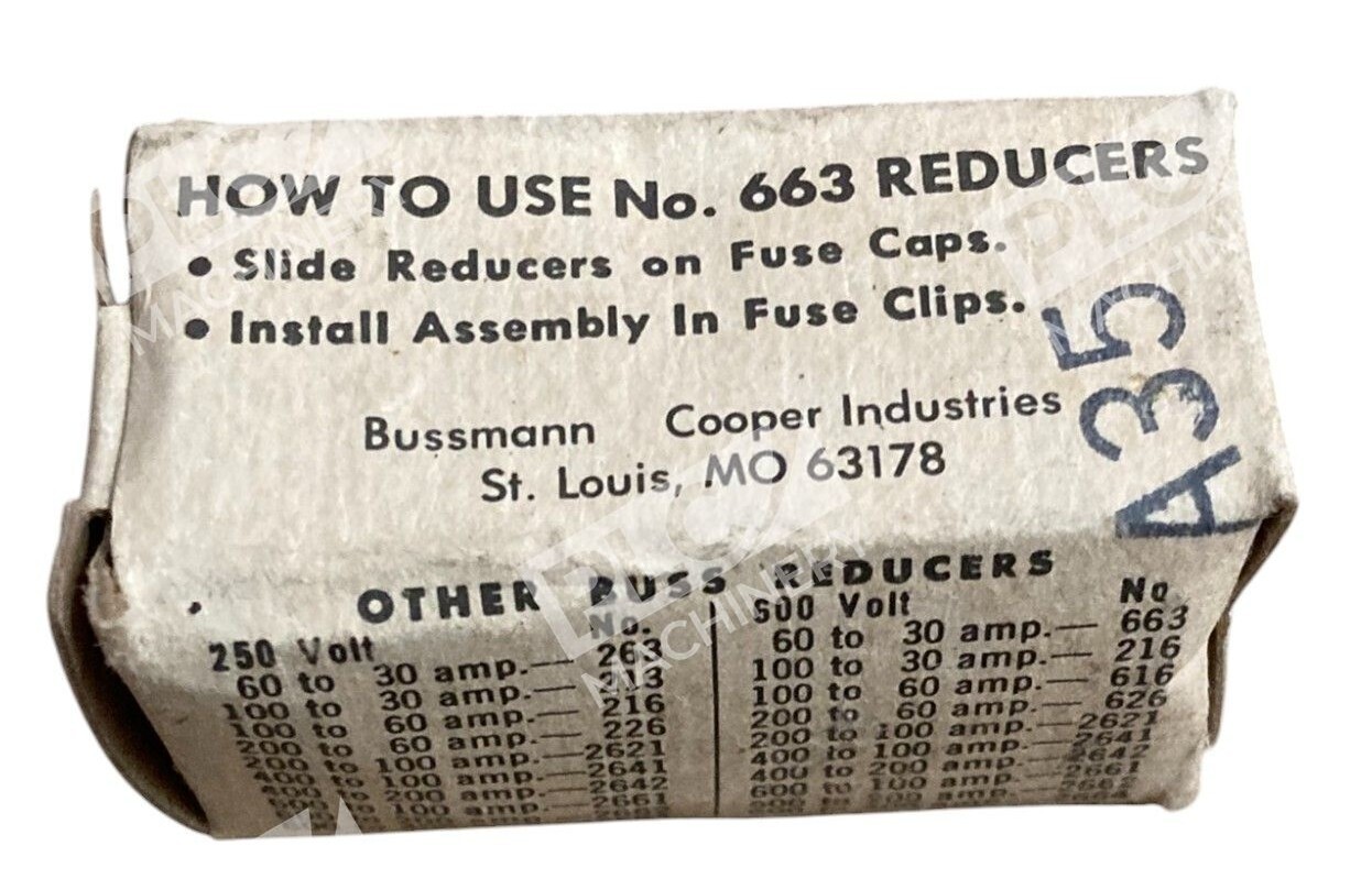 Bussmann Cooper Buss 60-30A 600V Buss Reducers 663 (Box of 2) - Image 3