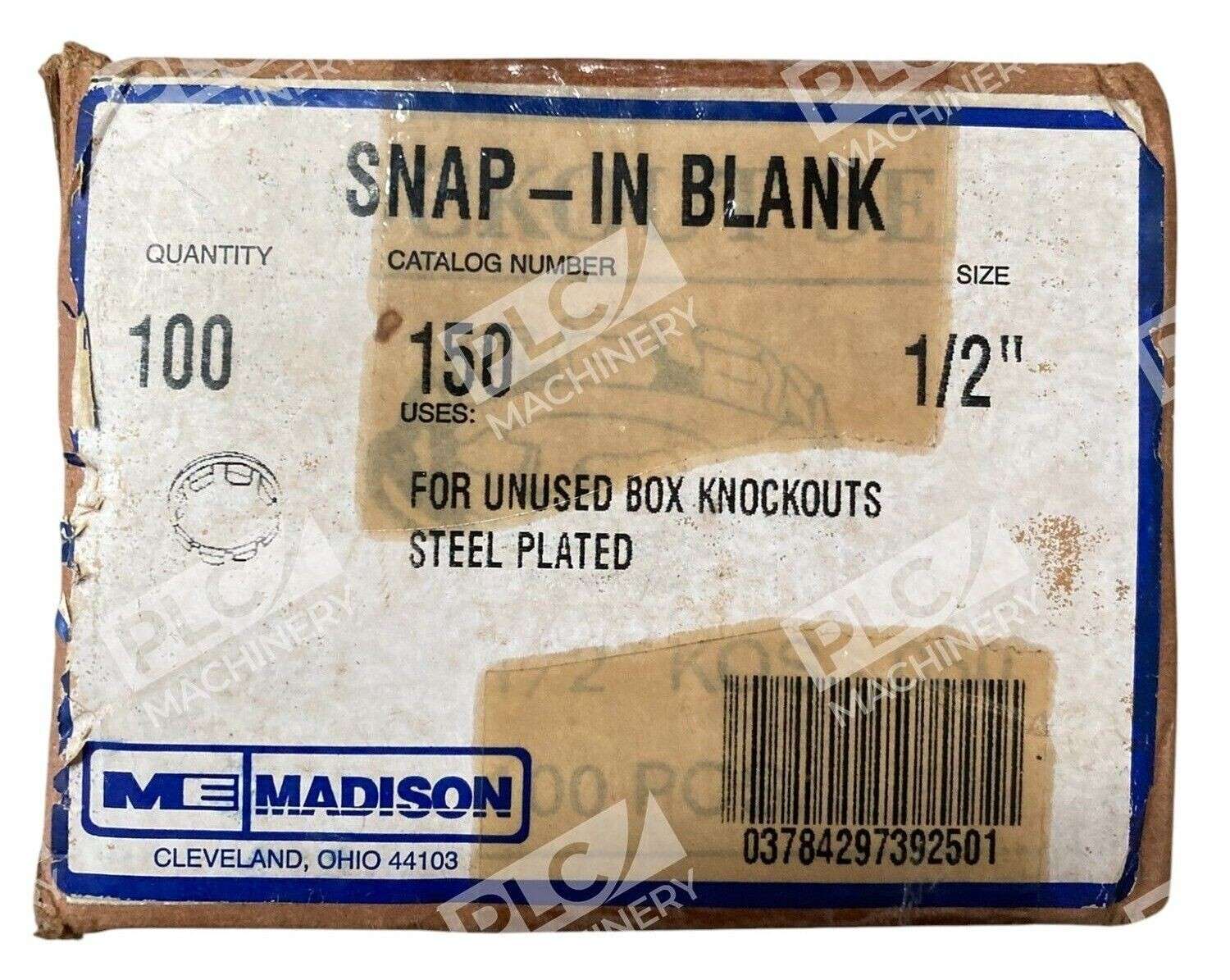 Madison 150 1/2" - Madison Electric ME Steel Plated Snap-In Blank 150 1/2" (Box