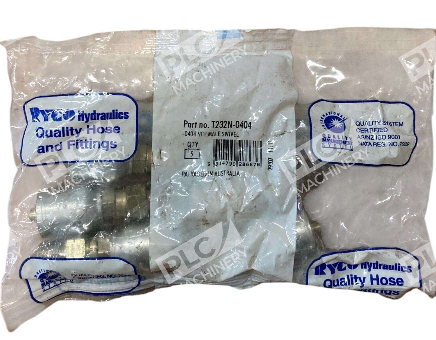 Ryco Hydraulics T232N-0404 - Ryco Hydraulics NPT -0404 Male Swivel T232N-0404 (Bag of 5)