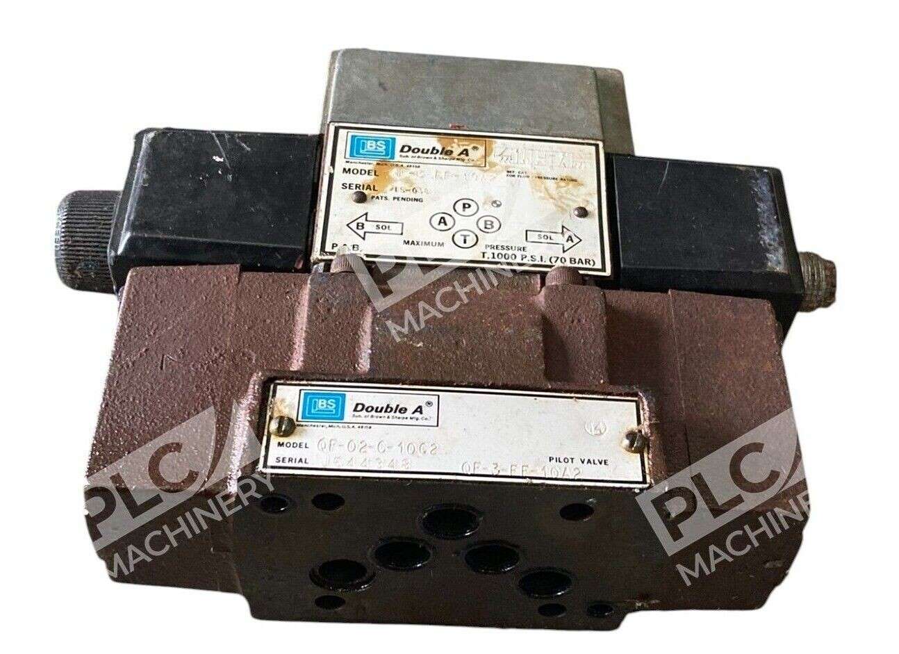 Brown & Sharpe Double A QF-02-C-10C2 Pilot Valve W/ Double A Valve QF-3-FF-10A2 - Image 2